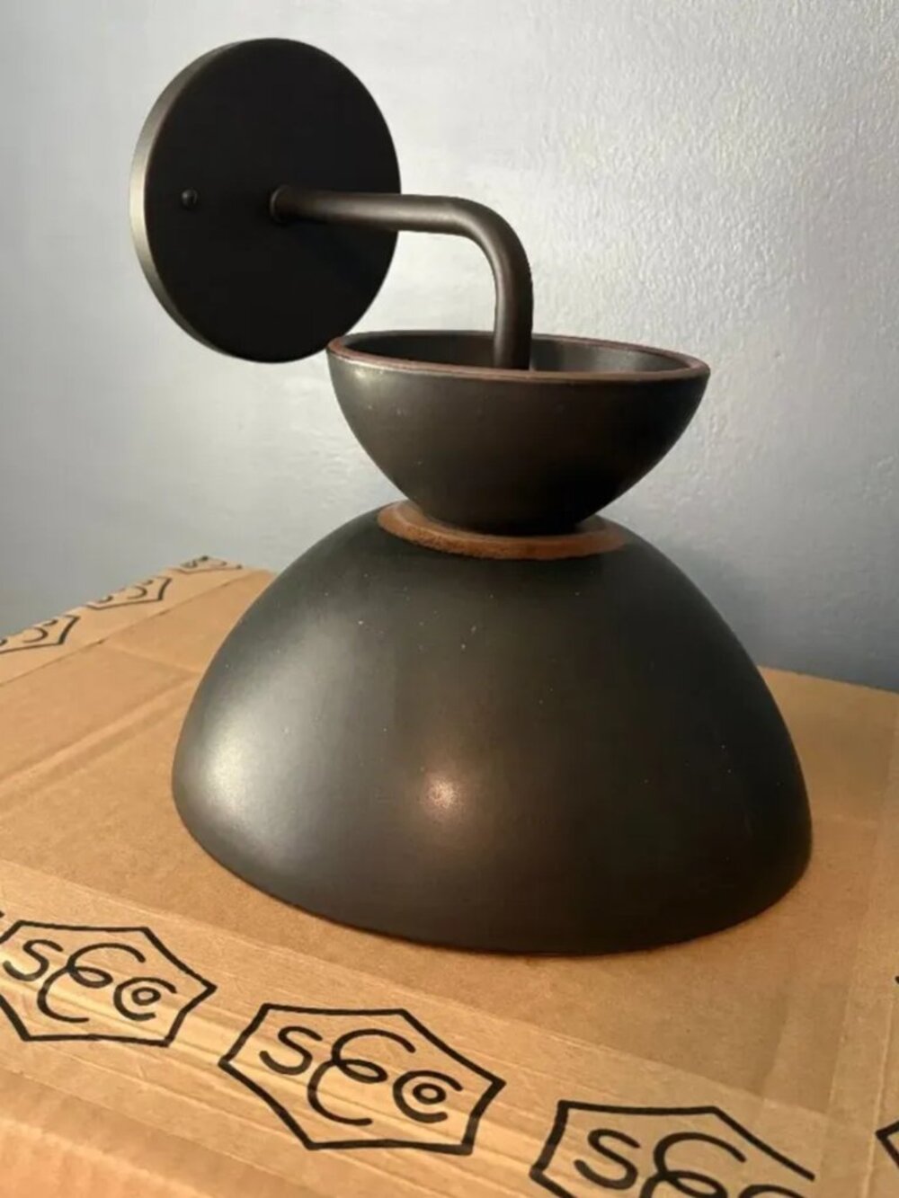 Schoolhouse x East Fork Ceramic Sconce - Black Mountain Glaze